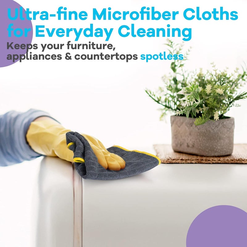 Airlab Microfiber Cleaning Cloth for Household Dust Rags for Cleaning All-Purpose Towels Streak Free Kitchen Dishes Reusable Pack of 6, 12" x 12" - Image 5